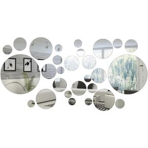 9Pcs Small Circle Mirror Round Mirror for Wall 2/4/6/8 Inch Stick on Acrylic Adhesive Mirrors Circles for Crafts Wall Decor Peel And Stick Mirrors Tiles for Bathroom Living Room Bedroom Decor in Kuwait