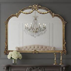 Growsun Antique Vintage Gold Wall Mirror 39x31 inch, Baroque Decorative Wall Mirror for Living Room, Fireplace Mantel, or Entryway Decor in Saudi Arabia