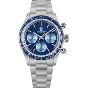 watchdives WD6263 Vintage Racing Chronograph Watch Japan VK63 Meca-Quartz Watches Sapphire Crystal Wristwatch 100m Waterproof BGW9 Luminous Watch Stainless Steel Bracelet for Men in Saudi Arabia