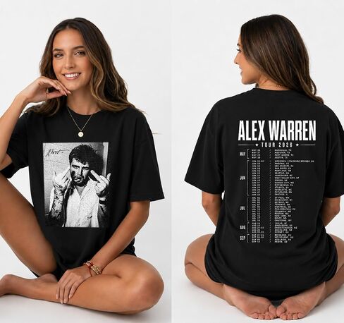 تي شيرت Alex Concert Outfit، قميص Little Orphan Tour 2026 Concert Merch، تي شيرت Indie Music Aesthetic للجنسين، تي شيرت Retro Warrens 2 Sides Print Fans Merch in Kuwait