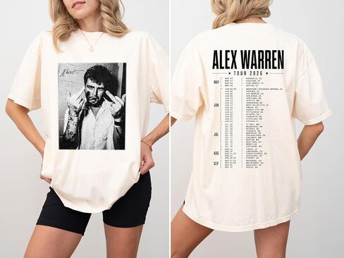 تي شيرت Alex Concert Outfit، قميص Little Orphan Tour 2026 Concert Merch، تي شيرت Indie Music Aesthetic للجنسين، تي شيرت Retro Warrens 2 Sides Print Fans Merch in Kuwait