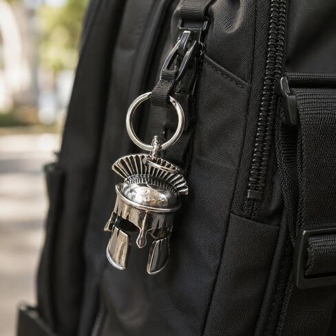 LOGOFUN Roman Helmet Keychain Spartan Greek Soldier Alloy Charm Retro Vintage Hanging Ornament for Keys Backpack Handbag Wallet Gift Supplies in Kuwait