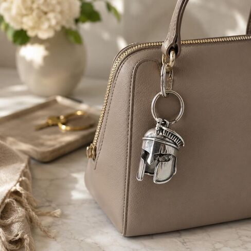 LOGOFUN Roman Helmet Keychain Spartan Greek Soldier Alloy Charm Retro Vintage Hanging Ornament for Keys Backpack Handbag Wallet Gift Supplies in Kuwait