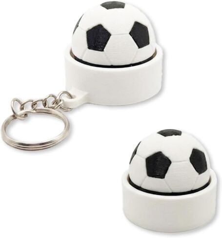 Soccer Clicker Fidget Keychain - Mini Stress Relief Fidget Toy with Crisp Click Sound, Portable Silicone Fidget Keychain for Adults, Ideal for Sports Fans, Students, Office Workers. in Saudi Arabia