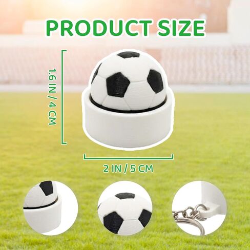 Soccer Clicker Fidget Keychain - Mini Stress Relief Fidget Toy with Crisp Click Sound, Portable Silicone Fidget Keychain for Adults, Ideal for Sports Fans, Students, Office Workers. in Saudi Arabia