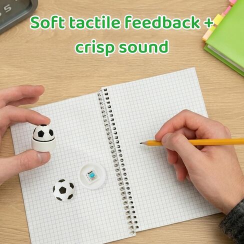 Soccer Clicker Fidget Keychain - Mini Stress Relief Fidget Toy with Crisp Click Sound, Portable Silicone Fidget Keychain for Adults, Ideal for Sports Fans, Students, Office Workers. in Saudi Arabia