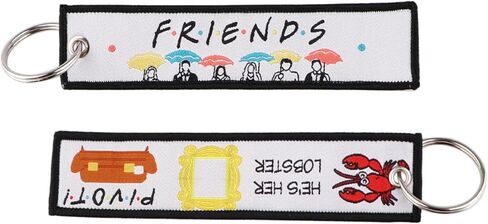 Friends Umbrellas Intro Title Logo Chandler Bing Matthew Perry Comedy TV Show Joey Rachel Ross Monica Phoebe Pivot Couch He's Her Lobster Painting Frame Door Keychain Key Tag Chain Fob Ring in Kuwait