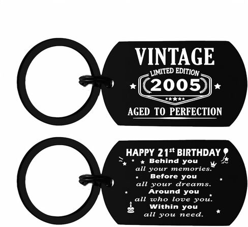 21st Birthday Gifts for Him Her, Vintage 2004 Cheers to 21 Years Keychain, Turning 21 Birthday Party Decoration in Kuwait