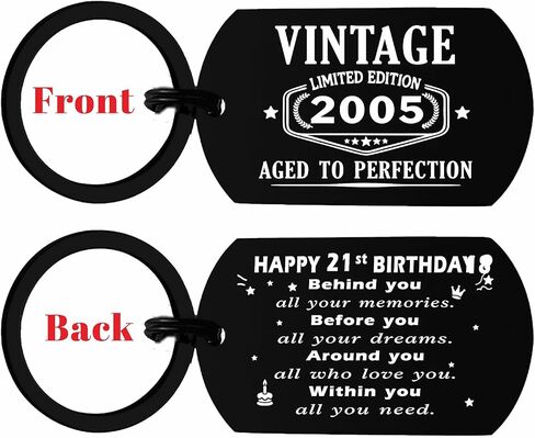 21st Birthday Gifts for Him Her, Vintage 2004 Cheers to 21 Years Keychain, Turning 21 Birthday Party Decoration in Kuwait