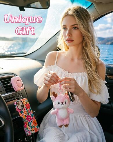 Pink Sakura Deer Plush Keychain, Cute Bag Charm for Women, Animal Lovers, Purses, Keys, Birthday Gift in Saudi Arabia