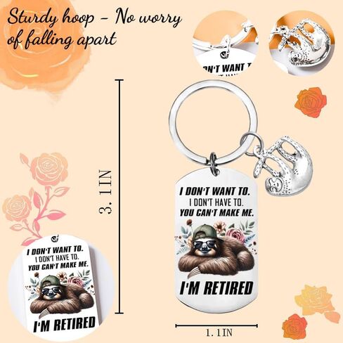 Sloth Keychains funny retirement gifts for women men Farewell Gifts For Coworkers Boss Goodbye Keychain Funny Retirement Gift For Men Happy Retirement Keychian in Saudi Arabia