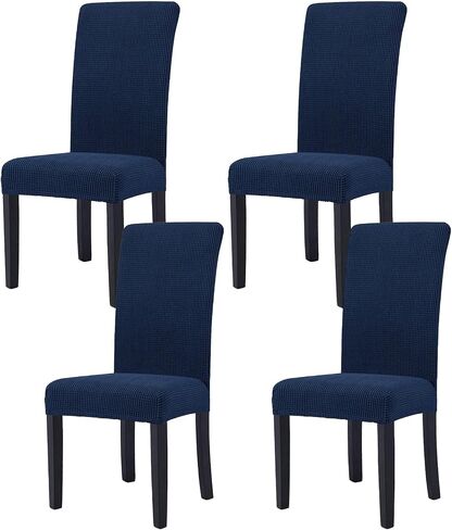 Chair Covers for Dining Room Set of 4, Stretch Parson Chair Slipcovers Removable Washable Kitchen Chairs Seat Covers,White in Saudi Arabia