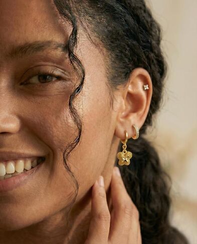 O.RIYA 14K Gold Plated Hypoallergenic Earrings for Women - 3 Pairs Huggie Small Hoops & Dainty Stud Earrings Set, Stackable Cartilage Earrings for Multiple Piercings, Lightweight Gold Jewelry Set Trendy Everyday Jewelry, Gift for Women in Saudi Arabia