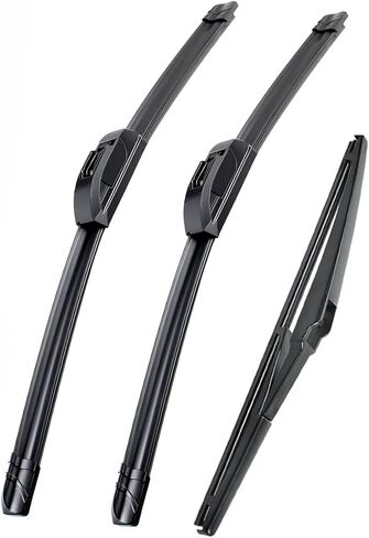 بديل لـ Jeep Cherokee 2014-2020 Silent Wipers - Fioslpins الأمامية والخلفية الزجاج الأمامي 26 "/18" +14 "مجموعة شفرة كاملة (3 عبوة) in Saudi Arabia