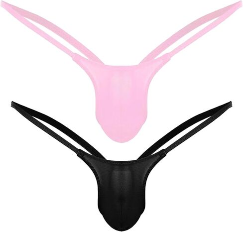 Men's Feminine G-String Thong Sissy Underwear Femboy Panties Bulge Pouch Jockstrap Lingerie in Kuwait