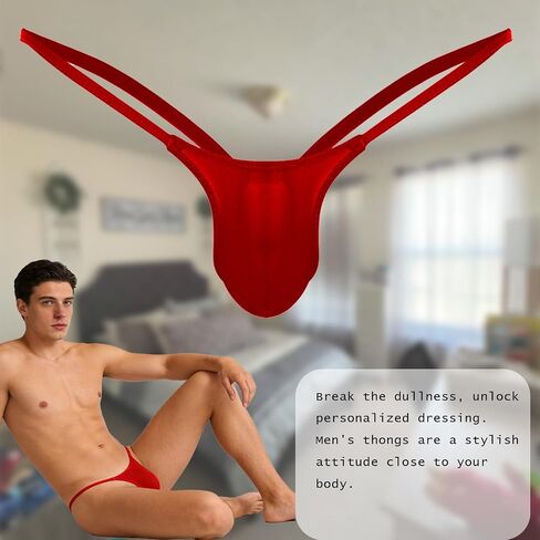 Men's Feminine G-String Thong Sissy Underwear Femboy Panties Bulge Pouch Jockstrap Lingerie in Kuwait