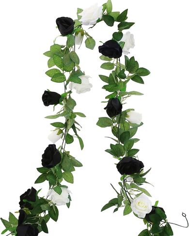 GREENTIME 2Pack Mixed Blue Artificial Rose Flower Garland 13FT Fake Rose Vine for Table Wall Home Stairs Fireplace Mirror Decor Wedding Graduation Father's Day Party Decorations in Saudi Arabia