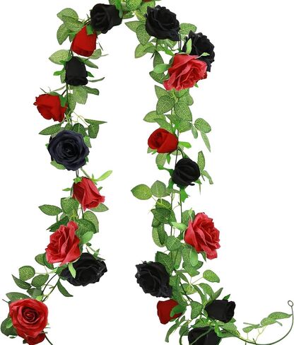 GREENTIME 2Pack Mixed Blue Artificial Rose Flower Garland 13FT Fake Rose Vine for Table Wall Home Stairs Fireplace Mirror Decor Wedding Graduation Father's Day Party Decorations in Saudi Arabia