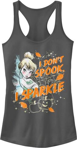 Disney Junior's Tinkerbell Racerback Tank Top for Women - I Don't Sweat, I Sparkle Slogan Fashion - Adventure Ready in Kuwait