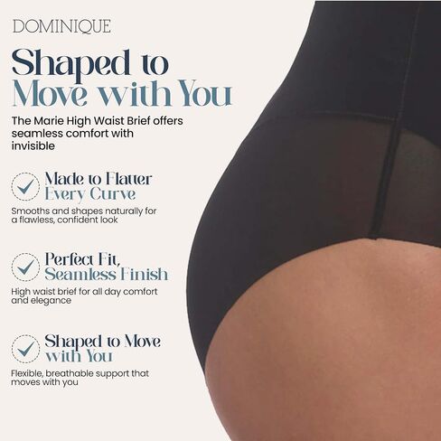 Dominique Women’s Firm Control High Waist Shaping Underwear #102 – Tummy, Waist & Hip Slimming Brief with Cotton Gusset in Saudi Arabia
