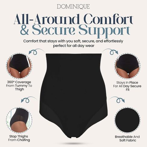 Dominique Women’s Firm Control High Waist Shaping Underwear #102 – Tummy, Waist & Hip Slimming Brief with Cotton Gusset in Saudi Arabia