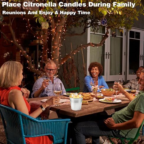 Citronella Candles Outdoor, Large Citronella Candle Set of 2, 13 oz 3-Wick Soy Candles with Natural Citronella Oil, 160H Total for Patio, Backyard, Deck, Camping, Decorative Silver Tin Bucket in Saudi Arabia