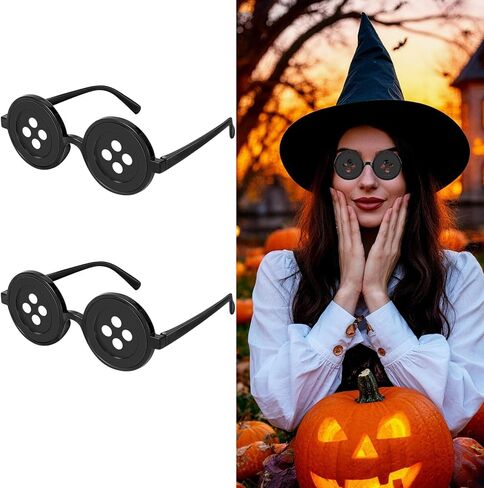 Button Eyes Glasses Halloween Costume Stuff Accessories Horror Movie Inspired Button Glasses for Halloween Dress Up, Cosplay, and Fancy Dress Parties in Kuwait