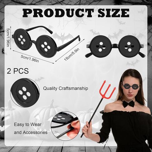 Button Eyes Glasses Halloween Costume Stuff Accessories Horror Movie Inspired Button Glasses for Halloween Dress Up, Cosplay, and Fancy Dress Parties in Kuwait