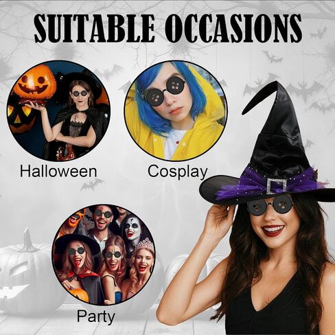 Button Eyes Glasses Halloween Costume Stuff Accessories Horror Movie Inspired Button Glasses for Halloween Dress Up, Cosplay, and Fancy Dress Parties in Kuwait
