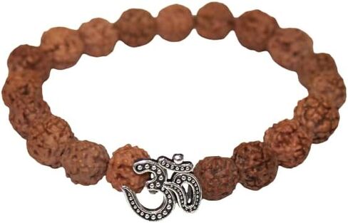 Om Rudraksha Bracelet For Men & Women With Lord Shiva Om Mahakal Mahadev Elastic Stretchable Rudraksha Bracelet in Kuwait