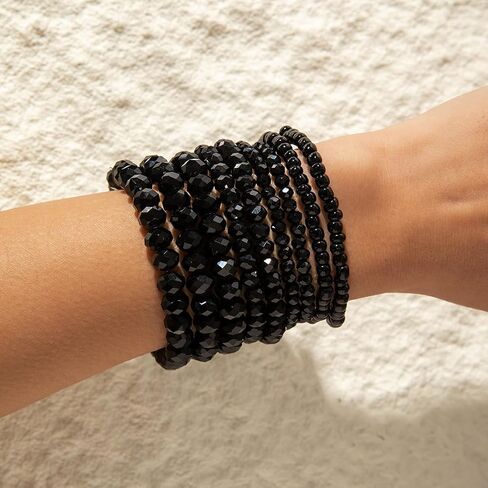 Bohemian Beaded Bracelet Set for Women, Stretchy Stackable Beaded Bracelets, Seed Bead Anklet & Wrist Bracelet, Handmade Jewelry for Summer Festival Beach Party in Kuwait
