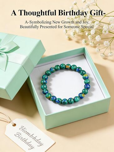 Green Aventurine Crystal Bracelets for Women, Natural Stone Handmade Beaded Bracelet for Good Luck Wealth Prosperity, Chakra Healing Gemstone, Stretch Elastic Yoga Friendship Gift in Kuwait