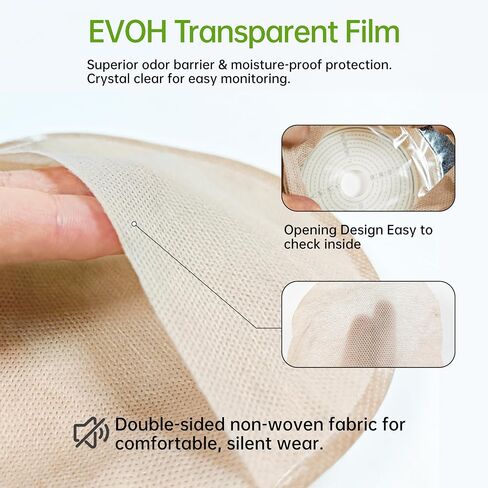 Carbou 20 PCS Colostomy Bags,Ostomy Supplies,One Piece Drainable Ostomy Bag with Clamp Closure for Ileostomy Stoma Care, Ileostomy Supplies,Cut-to-Fit up to 2-1/2" (64 mm) Include 8 Clamps in Saudi Arabia