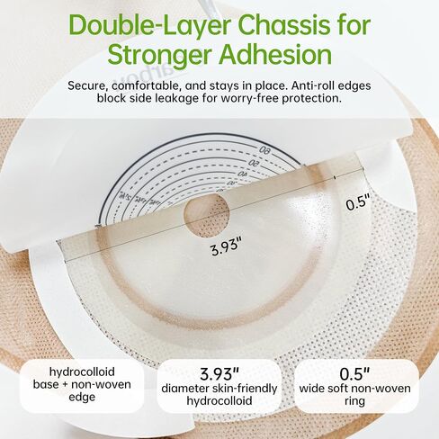 Carbou 20 PCS Colostomy Bags,Ostomy Supplies,One Piece Drainable Ostomy Bag with Clamp Closure for Ileostomy Stoma Care, Ileostomy Supplies,Cut-to-Fit up to 2-1/2" (64 mm) Include 8 Clamps in Saudi Arabia