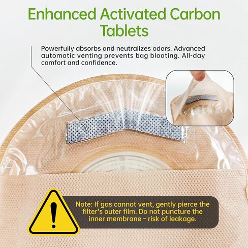 Carbou 20 PCS Colostomy Bags,Ostomy Supplies,One Piece Drainable Ostomy Bag with Clamp Closure for Ileostomy Stoma Care, Ileostomy Supplies,Cut-to-Fit up to 2-1/2" (64 mm) Include 8 Clamps in Saudi Arabia