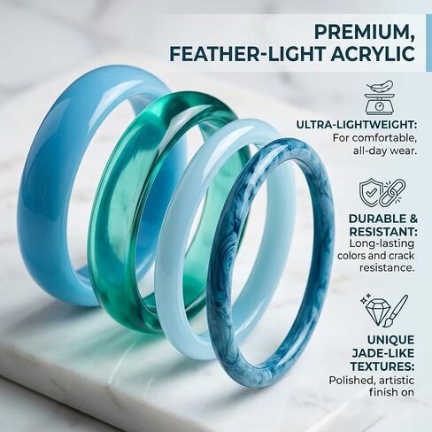 Chunky Acrylic Bangle Bracelets for Women Boho Resin Stackable Bracelet Statement Jade Jewelry Sets Geometric Bracelets jewelry Gifts for Women in Saudi Arabia