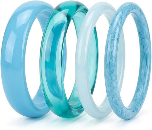 Chunky Acrylic Bangle Bracelets for Women Boho Resin Stackable Bracelet Statement Jade Jewelry Sets Geometric Bracelets jewelry Gifts for Women in Saudi Arabia