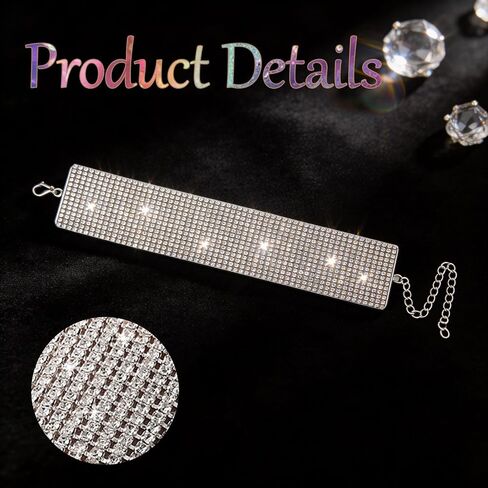 Rhinestone Bracelet Silver Bling Sparkling Adjustable Fashion Chain Rhinestone Bracelet Elegant Party Jewelry for Women in Saudi Arabia