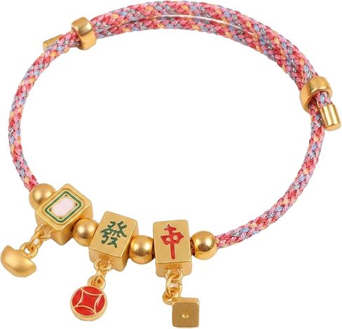 Mahjong Bracelet, Lucky Tile Charm Design ， Elegant Mahjong Bracelets for Women with Adjustable Fit for Daily Wear and Themed Accessory in Saudi Arabia