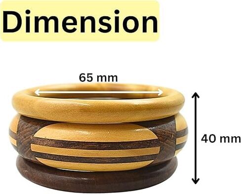 Handmade Dual Color Natural Wooden Bangle Set (3 Pieces) for Women | Natural Wood Joint Bangles Christmas Gift Jewelry for Her | Eco-Friendly Artisan Crafted Gift in Saudi Arabia