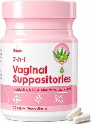 Vaginal Probiotics Suppositories for Women, Lactobacillus, NAC, Sodium Hyaluronate & Aloe Vera– pH Balance & Vaginal Health, Odor & Itch Support, 30 Count in Saudi Arabia
