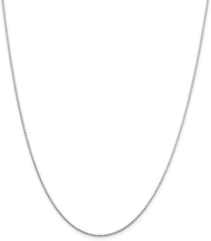 Chain Necklace White Sterling Silver Spiga (Wheat) Diamond-cut 18 in 1.25 mm in Kuwait