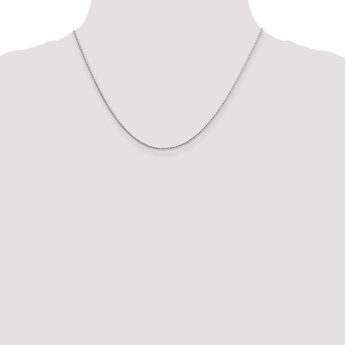 Chain Necklace White Sterling Silver Spiga (Wheat) Diamond-cut 18 in 1.25 mm in Kuwait