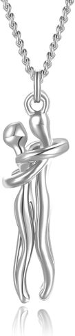 Love Style Hug Necklace Hug Necklace Couples Necklace for Him and Her Stainless Steel Necklace Jewelry Gifts in Saudi Arabia