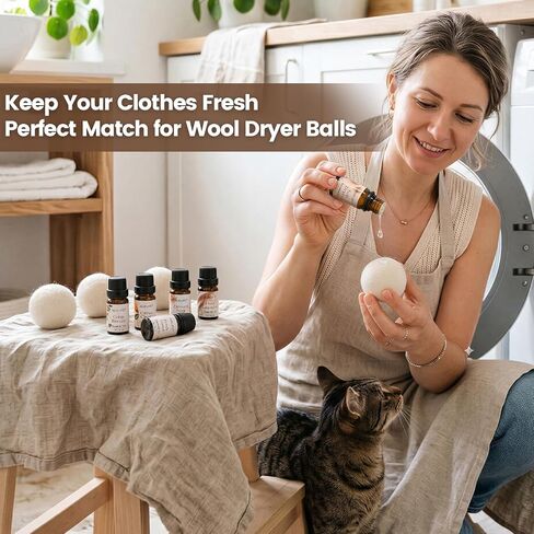Auelife Laundry Essential Oils Set for Dryer Balls, 6x10ml Diffuser Oil | Home Fragrance for Laundry Room, Candle & Soap Making with Fresh Linen, Blossom Soap, Crisp Breeze, Soft Dryer, Citrus in Saudi Arabia