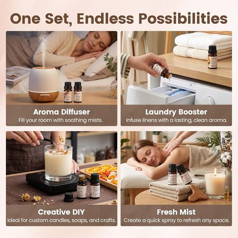 Auelife Laundry Essential Oils Set for Dryer Balls, 6x10ml Diffuser Oil | Home Fragrance for Laundry Room, Candle & Soap Making with Fresh Linen, Blossom Soap, Crisp Breeze, Soft Dryer, Citrus in Saudi Arabia