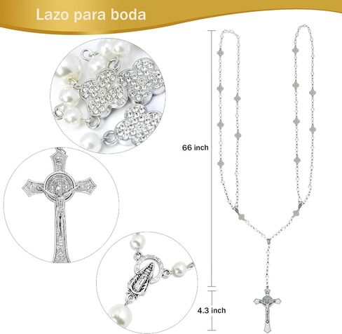 Arras Para Boda Catolica and Lazo Para Boda Catolica, Wedding Arras Coins and Lasso for Ceremony Catholic Gift, Wedding Set, Silver. in Saudi Arabia