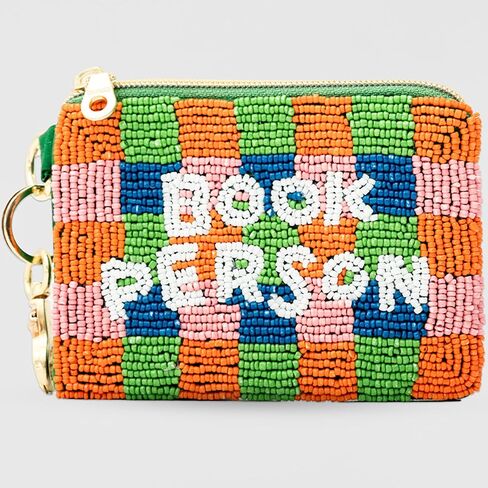 ban.do Beaded Zipper Pouch, Small Zip Pouch for Coins and Trinkets (Book Person) in Kuwait