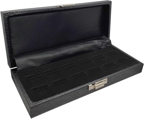 Black Leatherette Wide Slot Jewelry Ring Tray Travel Case - Holds 12 Rings in Saudi Arabia