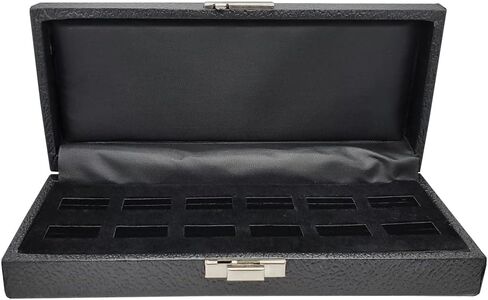 Black Leatherette Wide Slot Jewelry Ring Tray Travel Case - Holds 12 Rings in Saudi Arabia